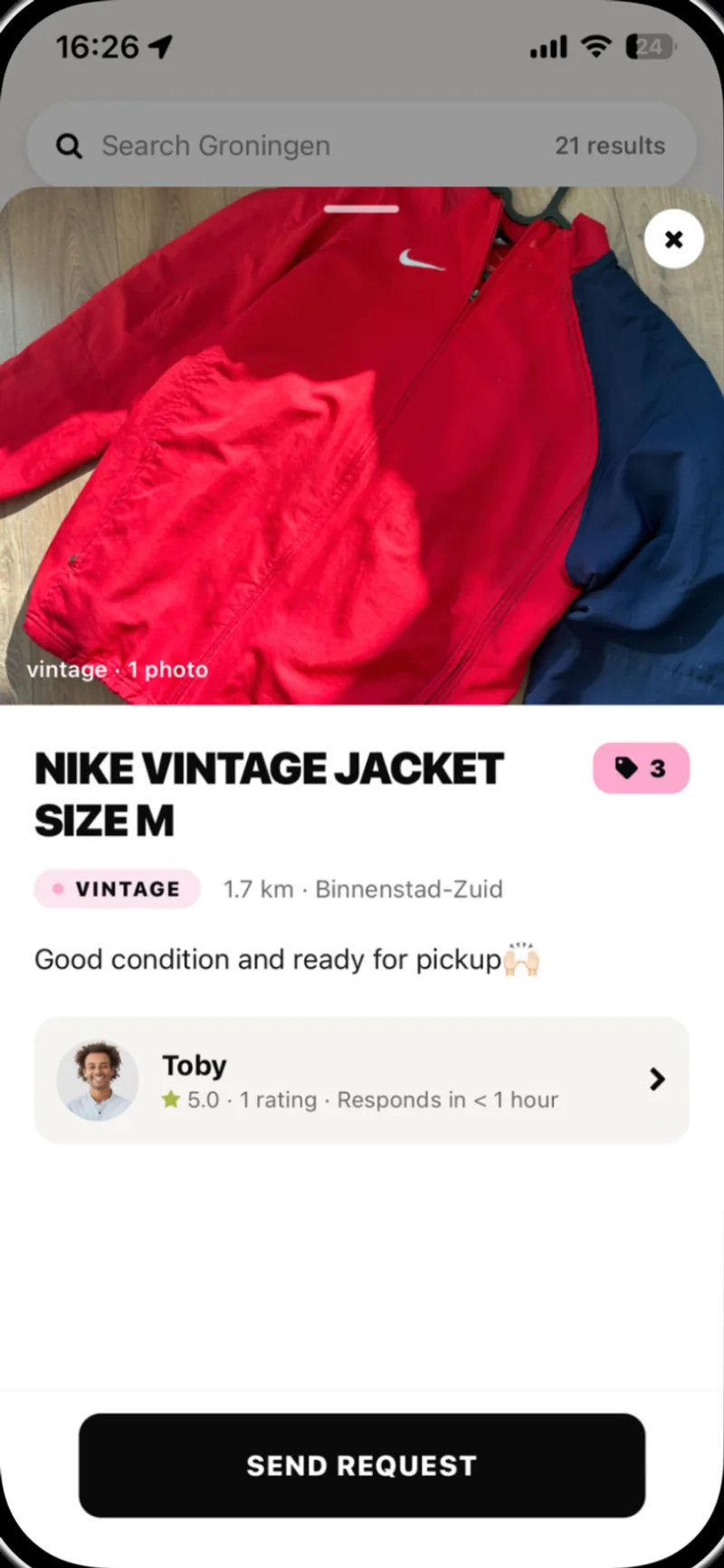 An offer in the coup app, opened in detail view
